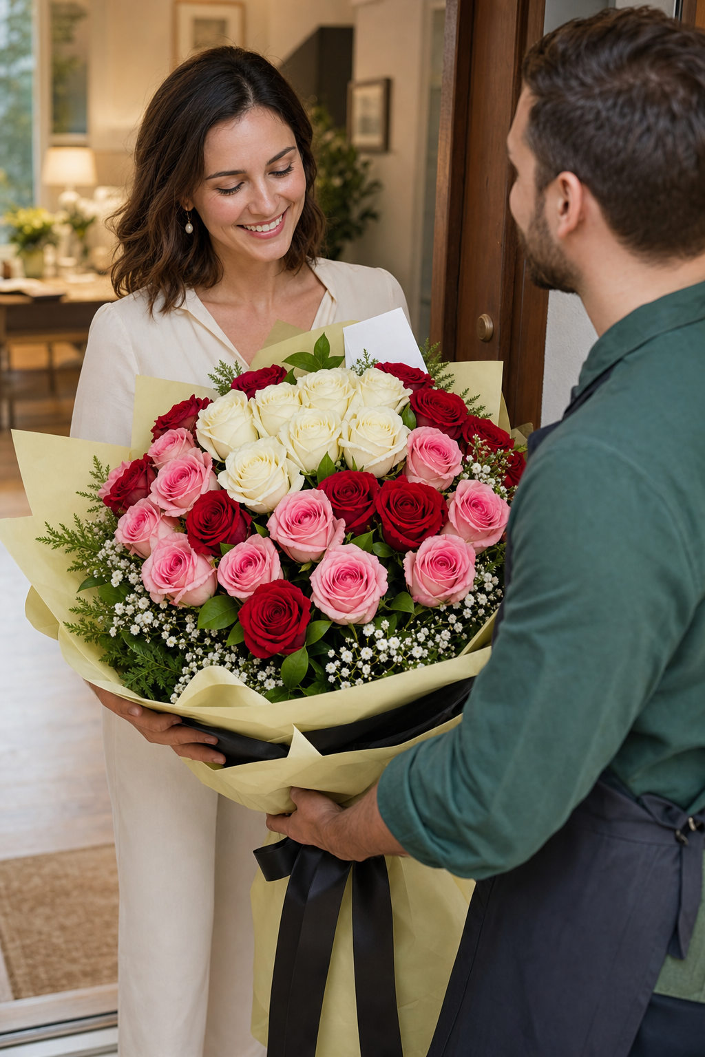 Buchet imens trandafiri mix color
