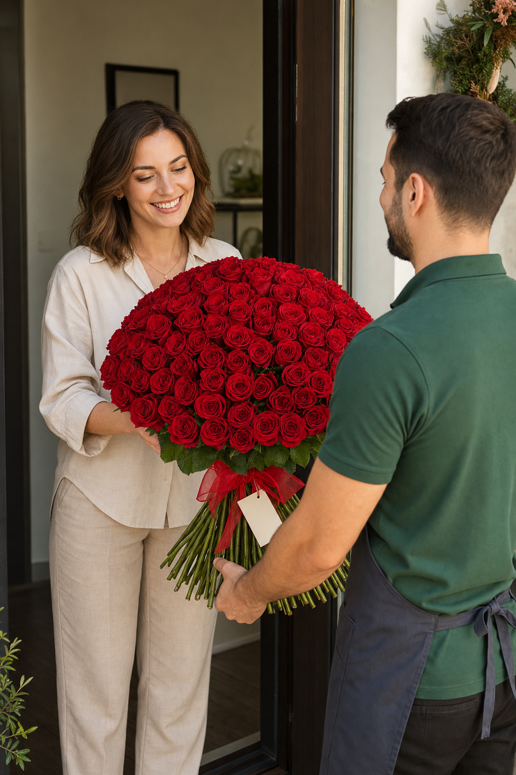 Buchet 101 trandafiri rosii