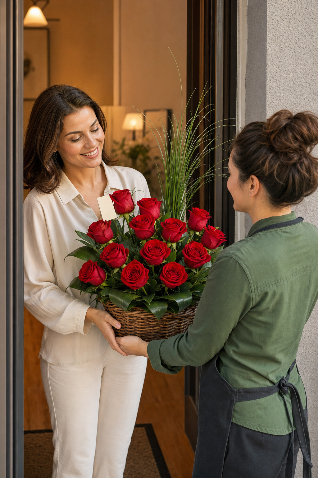 Aranjament Floral Premium cu Trandafiri Roșii