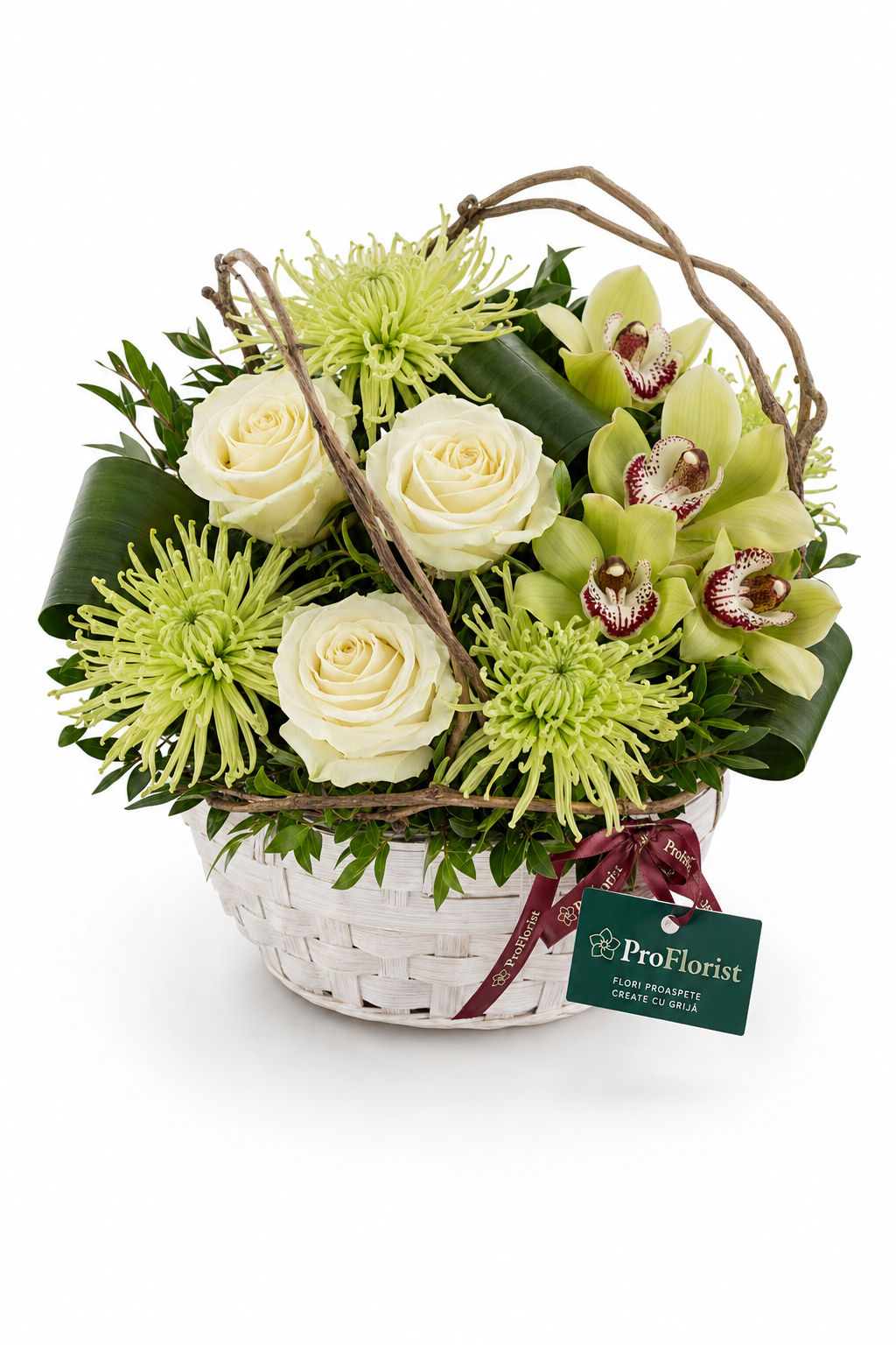 Aranjament Floral Premium cu Chrysanthemum și Trandafiri Albe