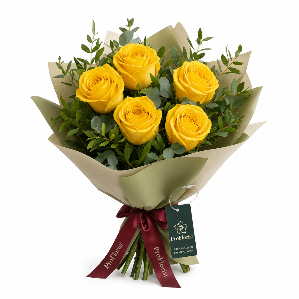 Buchet cu Trandafiri Galbeni