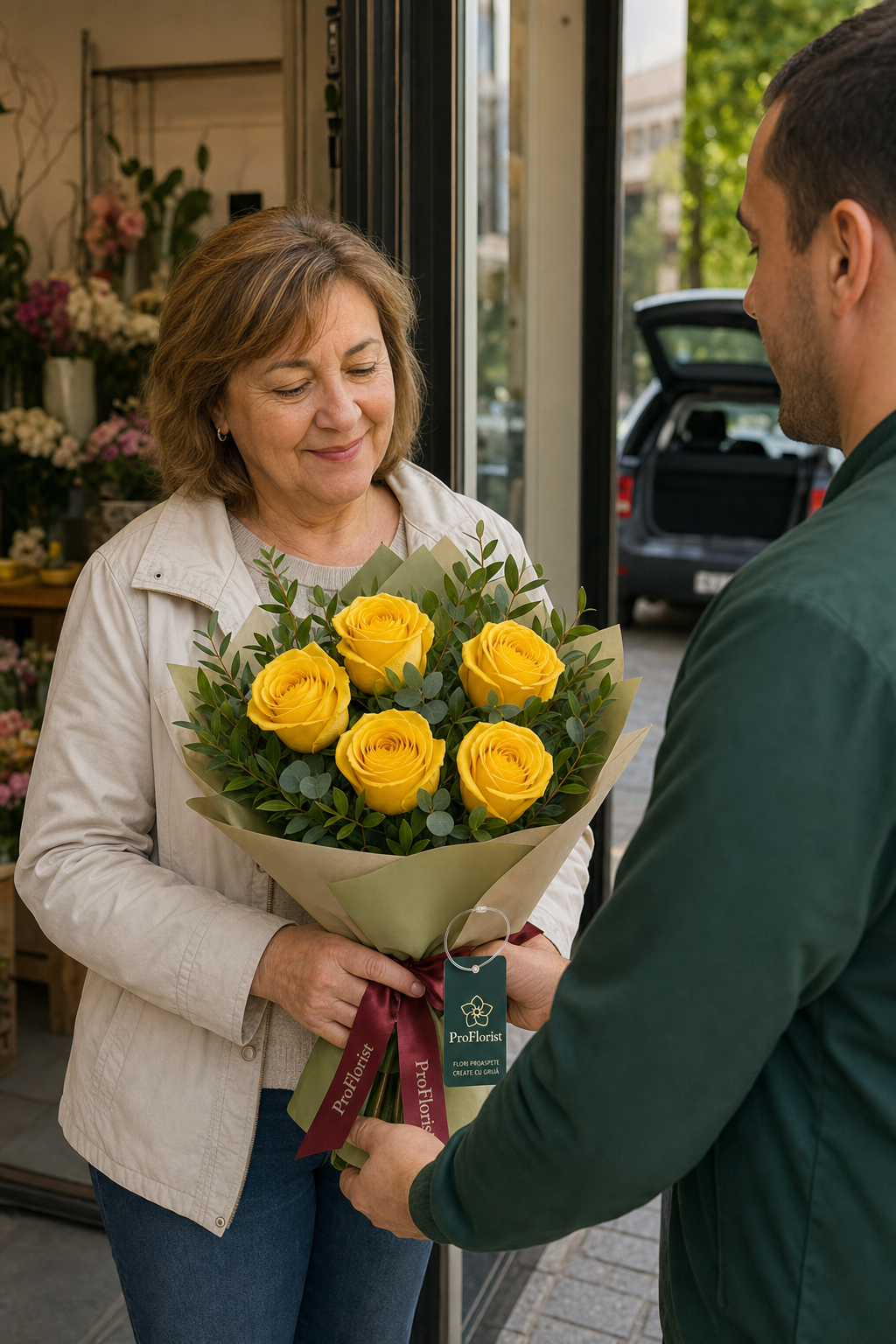 Strauß mit gelben Rosen – Bild 2