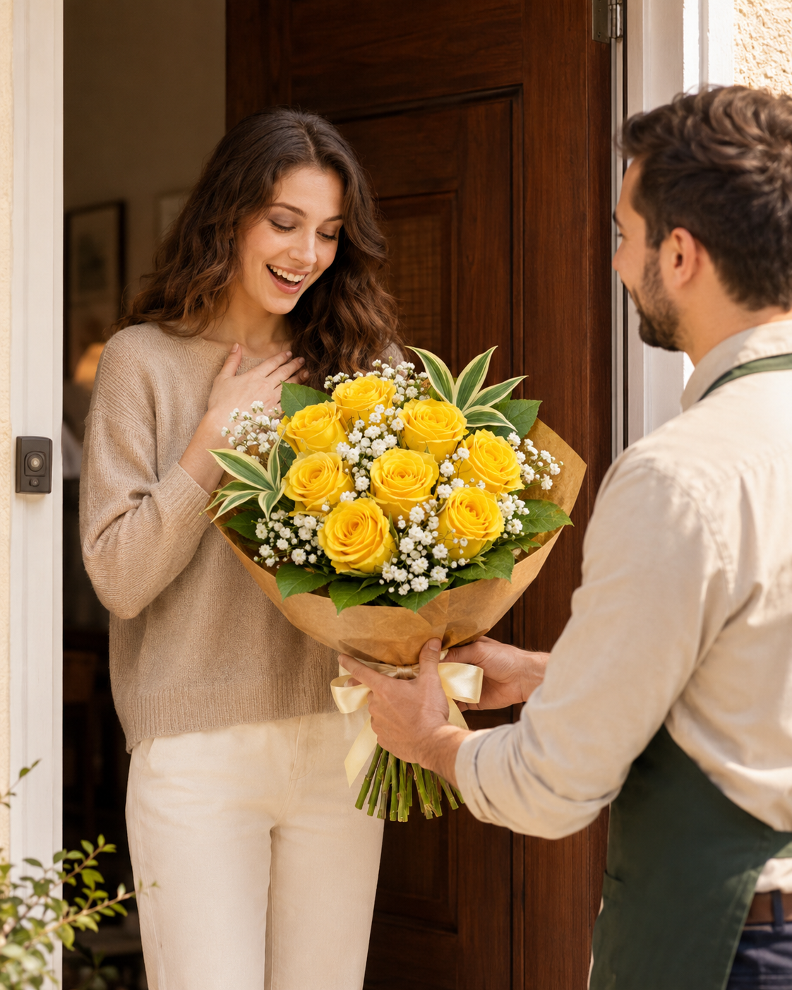 Buchet cu trandafiri galbeni cadou de flori